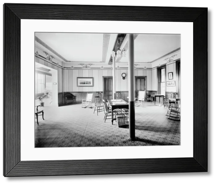 Framed Print : Alma Sanitarium, gentlemen's writing room, Alma, Mich. between 1900 and 1910. Creator: William H. Jackson Framed Print : Alma Sanitarium, gentlemen's writing room, Alma, Mich. between 1900 and 1910. Creator: William H. Jackson