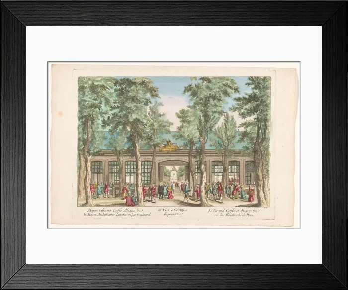 Framed Print : View of the Grand Cafe Royal d'Alexandre on Boulevard du Temple in Paris, 1745-1775. Creator: Anon Framed Print : View of the Grand Cafe Royal d'Alexandre on Boulevard du Temple in Paris, 1745-1775. Creator: Anon