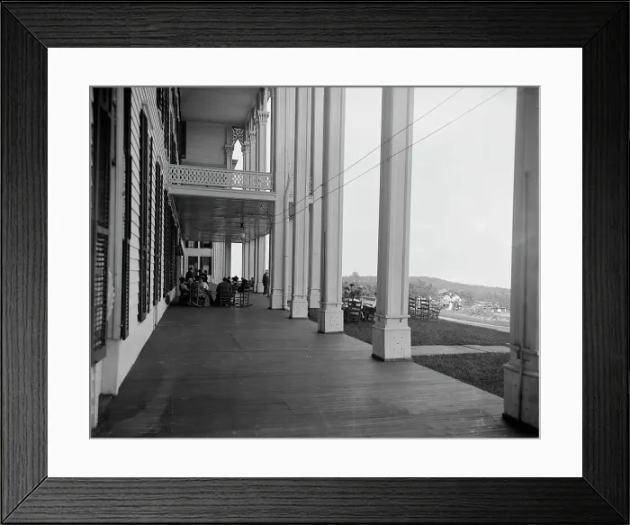 Framed Print : The Piazza, Hotel Kaaterskill, Catskill Mountains, N.Y. between 1900 and 1905. Creator: William H. Jackson Framed Print : The Piazza, Hotel Kaaterskill, Catskill Mountains, N.Y. between 1900 and 1905. Creator: William H. Jackson