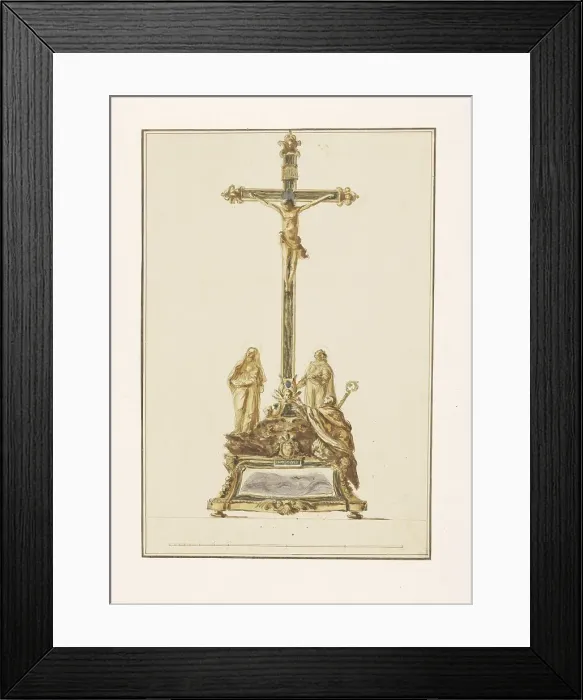 Framed Print : Design for a crucifix, c.1775-c.1785. Creator: Luigi Valadier Framed Print : Design for a crucifix, c.1775-c.1785. Creator: Luigi Valadier