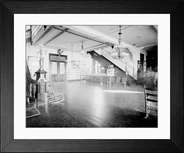 Framed Print : The Lobby, Hotel Kaaterskill, Catskill Mountains, N.Y. between 1900 and 1905. Creator: William H. Jackson Framed Print : The Lobby, Hotel Kaaterskill, Catskill Mountains, N.Y. between 1900 and 1905. Creator: William H. Jackson
