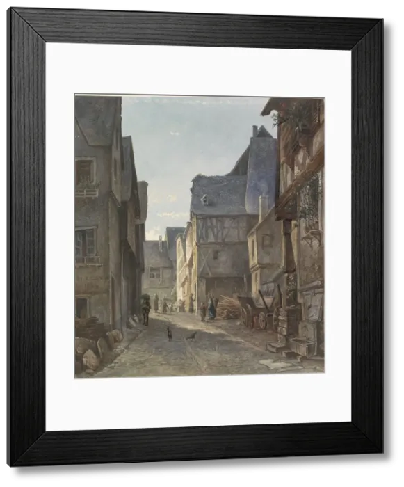 Framed Print : View in Pünderich, on the Mosel, 1874. Creator: Marinus van Raden Framed Print : View in Pünderich, on the Mosel, 1874. Creator: Marinus van Raden