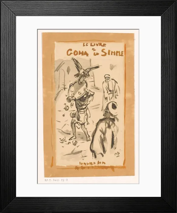 Framed Print : Man with a tray attacked by a bird of prey, c.1925. Creator: Marius Bauer Framed Print : Man with a tray attacked by a bird of prey, c.1925. Creator: Marius Bauer