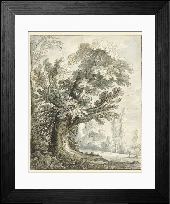 Framed Print : Landscape with a Tall Tree, 1634. Creator: Maerten de Cock Framed Print : Landscape with a Tall Tree, 1634. Creator: Maerten de Cock