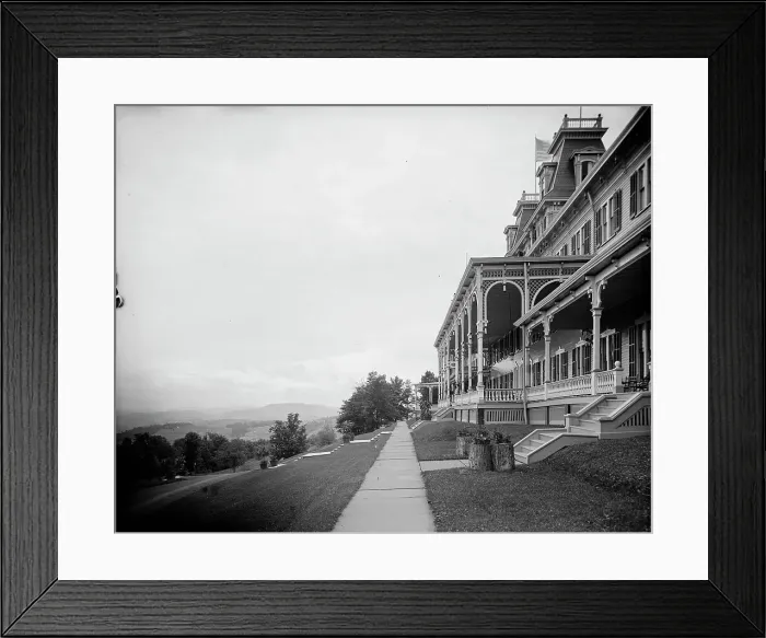 Framed Print : New Grand Hotel, front veranda, Catskill Mtns. N.Y. between 1900 and 1910. Creator: William H. Jackson Framed Print : New Grand Hotel, front veranda, Catskill Mtns. N.Y. between 1900 and 1910. Creator: William H. Jackson