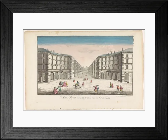 Framed Print : View of Palazzo Reale and Via Po in Turin, 1745-1775. Creator: Anon Framed Print : View of Palazzo Reale and Via Po in Turin, 1745-1775. Creator: Anon