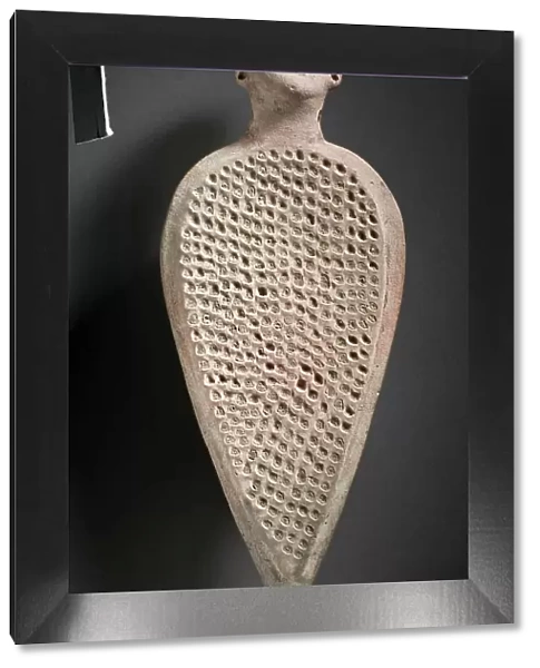 Grater with Handle in the Form of a Male Head, 300 B.C.-A.D. 300. Creator: Unknown