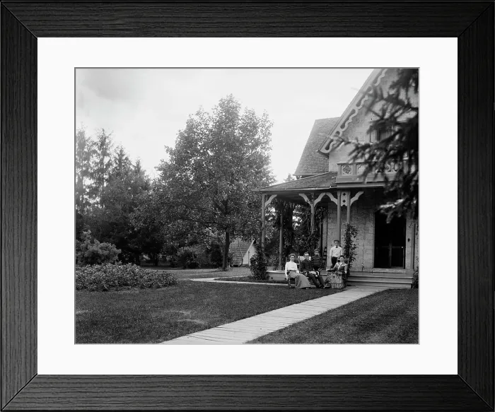 Framed Print : Group at Rio Vista, Grosse Ile, Mich. between 1900 and 1910. Creator: William H. Jackson