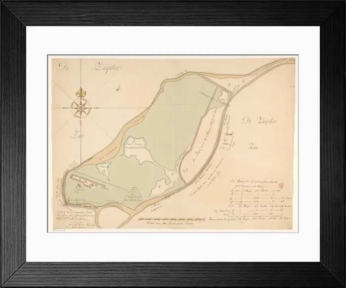 Framed Print : Map of the island of Urk, 1720. Creator: Maurits Walraven Framed Print : Map of the island of Urk, 1720. Creator: Maurits Walraven