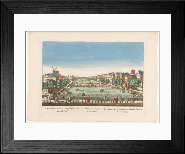 Framed Print : View of the Amstelsluizen and Diaconie Weeshuis in Amsterdam, 1745-1775. Creator: Anon