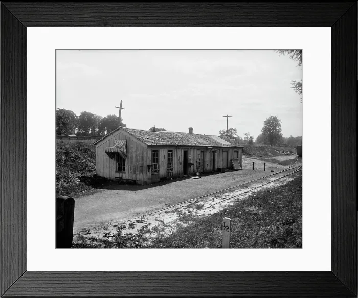 Framed Print : Railway station, Grosse Ile, Mich. between 1900 and 1910. Creator: William H. Jackson Framed Print : Railway station, Grosse Ile, Mich. between 1900 and 1910. Creator: William H. Jackson