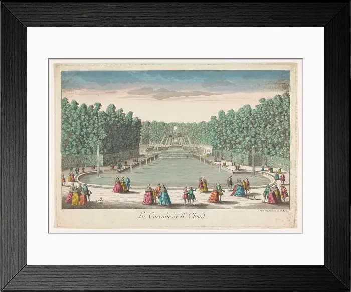Framed Print : View of the Cascades of the Garden of the Château de Saint-Cloud, 1745-1775. Creator: Anon Framed Print : View of the Cascades of the Garden of the Château de Saint-Cloud, 1745-1775. Creator: Anon