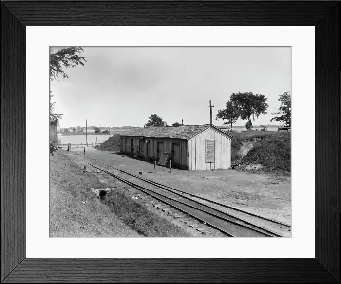 Framed Print : Railway station, Grosse Ile, Mich. between 1900 and 1910. Creator: William H. Jackson Framed Print : Railway station, Grosse Ile, Mich. between 1900 and 1910. Creator: William H. Jackson