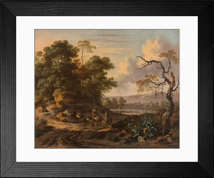 Framed Print : Landscape with a Man Riding a Donkey, 1655-1684. Creator: Jan Wijnants Framed Print : Landscape with a Man Riding a Donkey, 1655-1684. Creator: Jan Wijnants