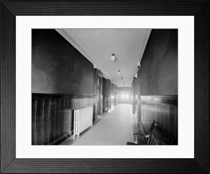 Framed Print : Glazier Stove Company, hall in office bldg. Chelsea, Mich. between 1900 and 1910. Creator: William H. Jackson