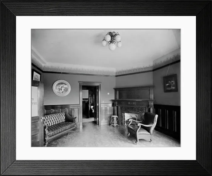Framed Print : Glazier Stove Company, president's room, Chelsea, Mich. between 1900 and 1910. Creator: William H. Jackson Framed Print : Glazier Stove Company, president's room, Chelsea, Mich. between 1900 and 1910. Creator: William H. Jackson