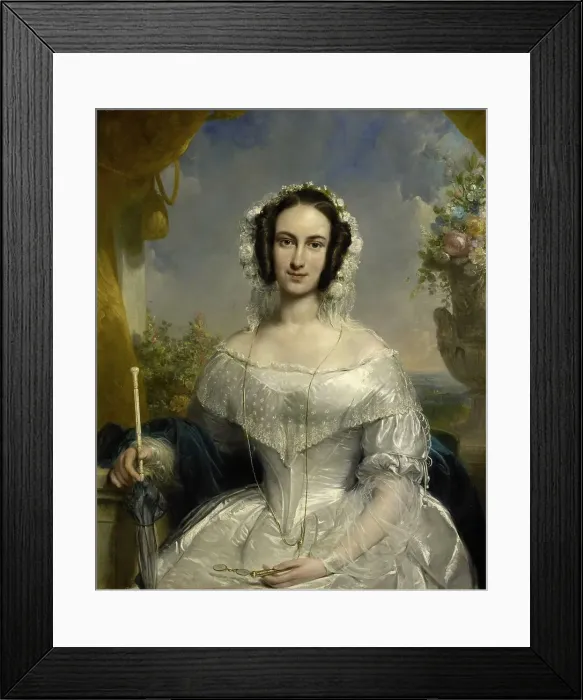 Framed Print : Agatha Petronella Hartsen (1814-1878) wearing her wedding dress... 17 March 1841, (1841). Creator: Jan Willem Pieneman Framed Print : Agatha Petronella Hartsen (1814-1878) wearing her wedding dress... 17 March 1841, (1841). Creator: Jan Willem Pieneman