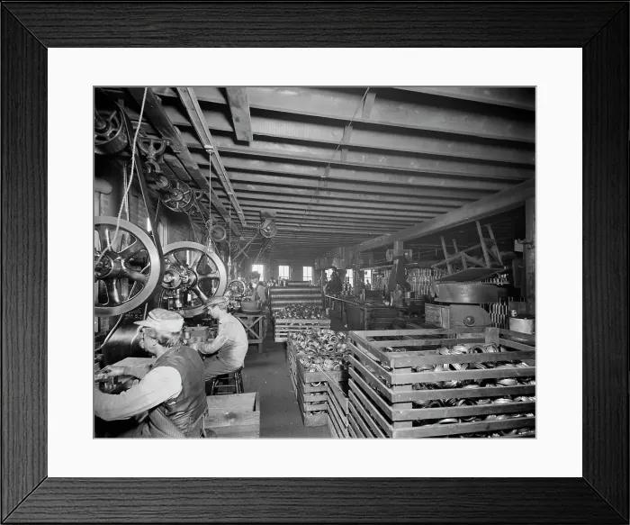 Framed Print : Glazier Stove Company, tank room, Chelsea, Mich. between 1900 and 1910. Creator: William H. Jackson Framed Print : Glazier Stove Company, tank room, Chelsea, Mich. between 1900 and 1910. Creator: William H. Jackson