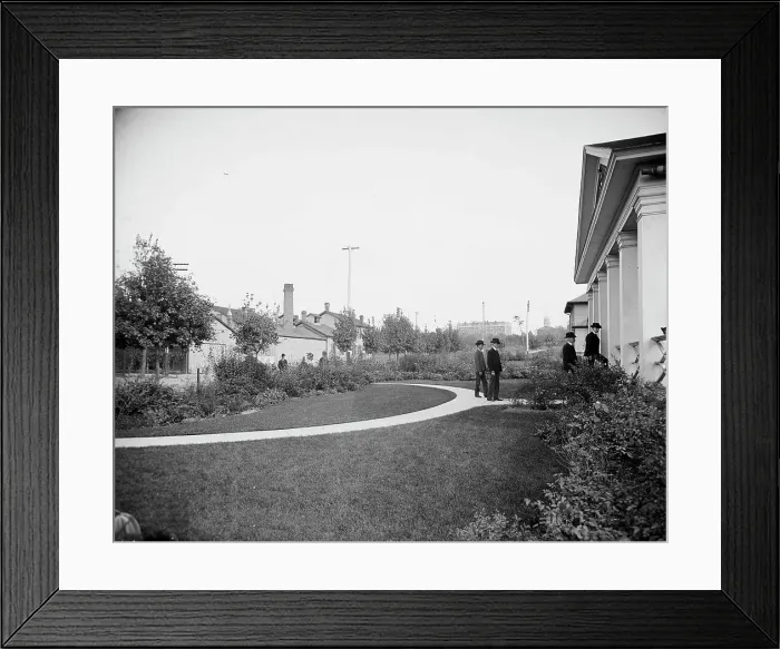 Framed Print : Front lawn of officers club, National Cash Register [Company], Dayton, Ohio, (1902?). Creator: William H. Jackson