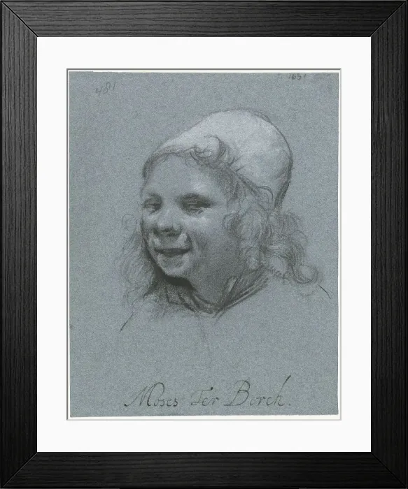Framed Print : Smiling Self-portrait, from the Side, 1661. Creator: Moses ter Borch Framed Print : Smiling Self-portrait, from the Side, 1661. Creator: Moses ter Borch