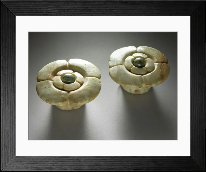 Framed Print : Flower-Shaped Earflares, between 550 and 850. Creator: Unknown Framed Print : Flower-Shaped Earflares, between 550 and 850. Creator: Unknown