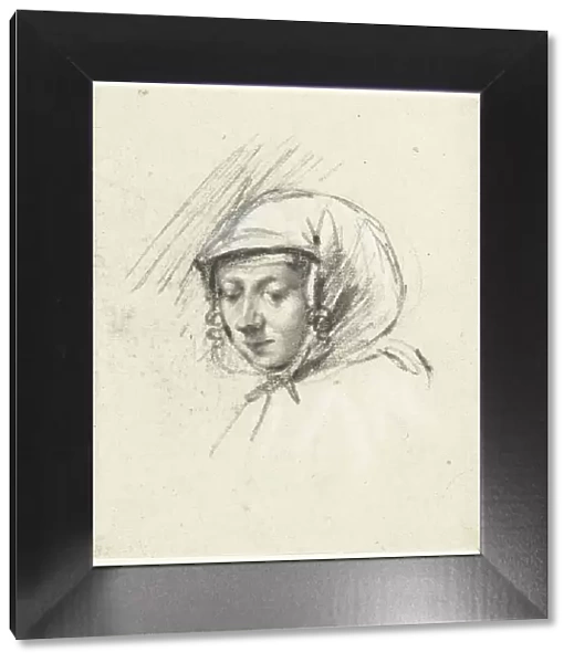 Head of a woman with a headscarf, to the left, c.1660. Creator: Moses ter Borch