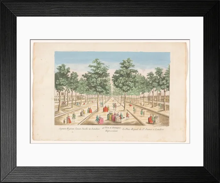 Framed Print : Avenues in Saint James's Park in London, 1745-1775. Creator: Anon Framed Print : Avenues in Saint James's Park in London, 1745-1775. Creator: Anon