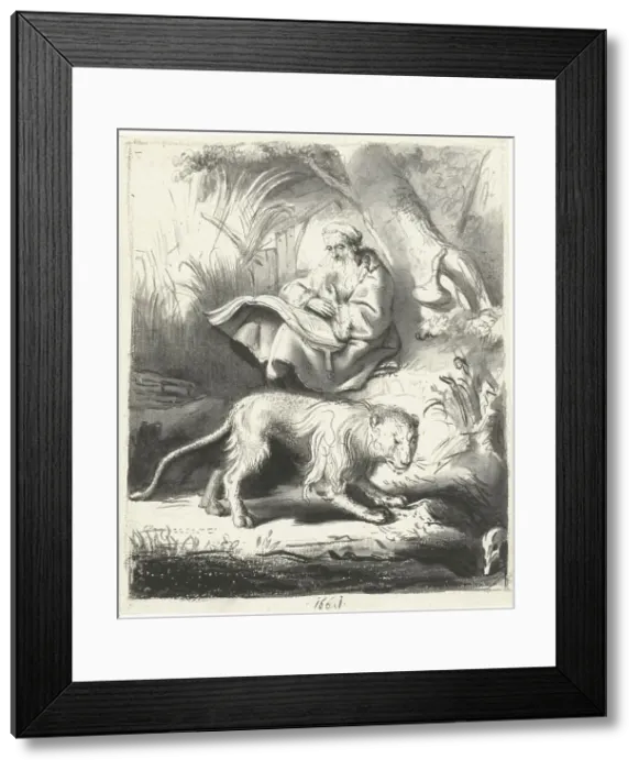 Framed Print : The saint Hieronymus in the desert, 1661. Creator: Moses ter Borch Framed Print : The saint Hieronymus in the desert, 1661. Creator: Moses ter Borch