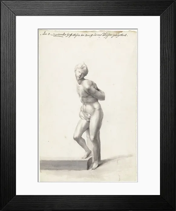 Framed Print : Food, naked slave man, 1657-1659. Creator: Moses ter Borch Framed Print : Food, naked slave man, 1657-1659. Creator: Moses ter Borch