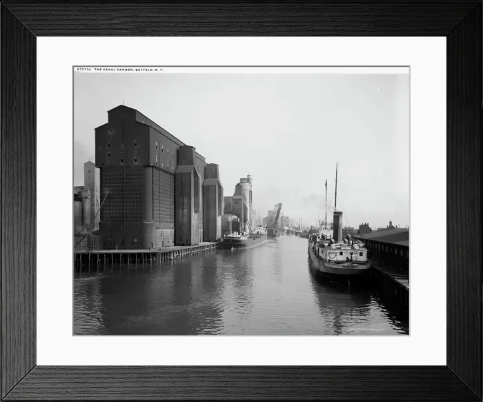 Framed Print : The Canal harbor, Buffalo, N.Y. c.between 1910 and 1920. Creator: William H. Jackson Framed Print : The Canal harbor, Buffalo, N.Y. c.between 1910 and 1920. Creator: William H. Jackson