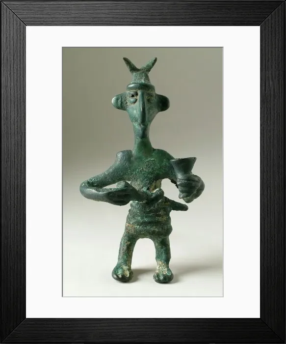 Framed Print : Figure of a Man with Horns, 1000-650 B.C.. Creator: Unknown Framed Print : Figure of a Man with Horns, 1000-650 B.C.. Creator: Unknown