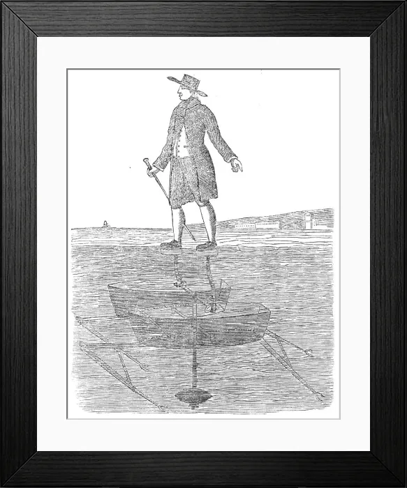 Framed Print : Sabots elastiques, an apparatus for walking on water, 1860. Creator: Unknown Framed Print : Sabots elastiques, an apparatus for walking on water, 1860. Creator: Unknown