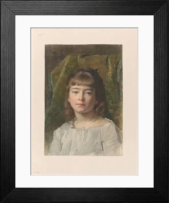 Framed Print : Portrait of an unknown girl, 1865-1892. Creator: Nicolaes van der Waay Framed Print : Portrait of an unknown girl, 1865-1892. Creator: Nicolaes van der Waay