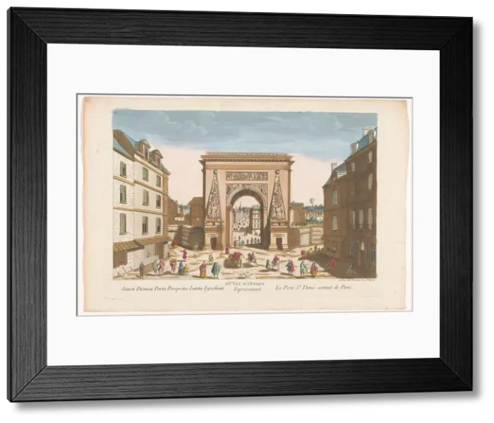 Framed Print : View of Porte Saint-Denis in Paris, 1745-1775. Creators: Francois Blondel, Anon Framed Print : View of Porte Saint-Denis in Paris, 1745-1775. Creators: Francois Blondel, Anon