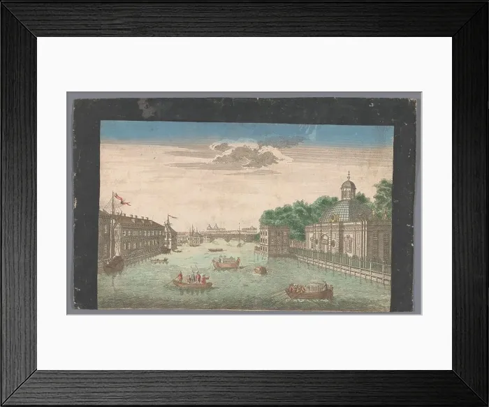 Framed Print : View of Fontanka River in Saint Petersburg seen from the north, 1745-1775. Creator: Anon Framed Print : View of Fontanka River in Saint Petersburg seen from the north, 1745-1775. Creator: Anon