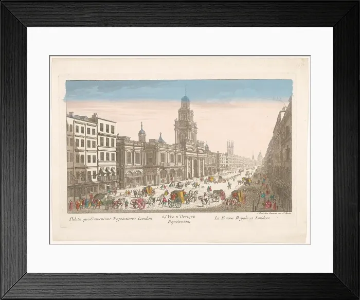 Framed Print : View of the Royal Exchange in London, 1745-1775. Creator: Anon Framed Print : View of the Royal Exchange in London, 1745-1775. Creator: Anon