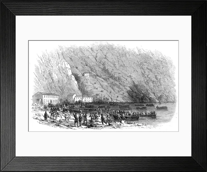 Framed Print : Landing of a portion of the national army at the Marina di Palmi, Calabria... 1860. Creator: Unknown Framed Print : Landing of a portion of the national army at the Marina di Palmi, Calabria... 1860. Creator: Unknown