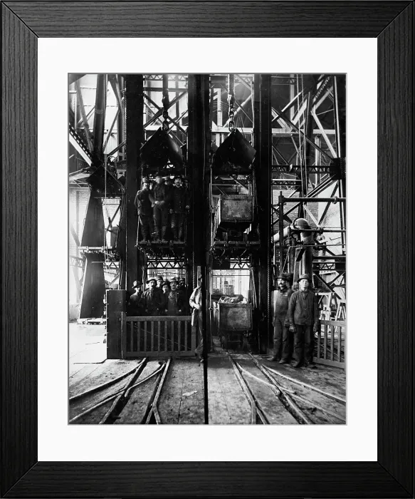 Framed Print : Hoisting ore & lowering miners, Lead Homestake Mine, between 1900 and 1910. Creator: William H. Jackson. Hoisting ore & lowering miners, Lead Homestake Mine, between 1900 and 1910. Creator: William H. Jackson Framed Print : Hoisting ore & lowering miners, Lead Homestake Mine, between 1900 and 1910. Creator: William H. Jackson. Hoisting ore & lowering miners, Lead Homestake Mine, between 1900 and 1910. Creator: William H. Jackson