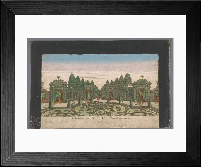 Framed Print : View of the Garden of a Palace of the Count of Althan in Vienna, 1745-1775. Creator: Anon