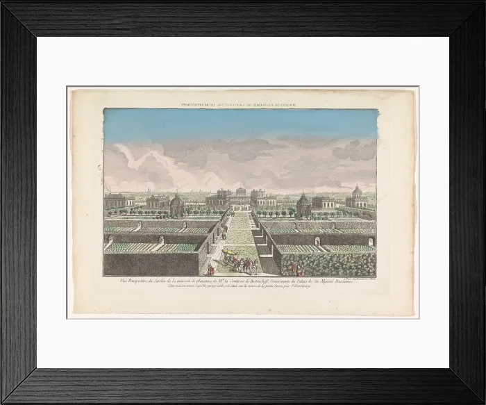Framed Print : View of the garden of the country house of the Countess of Bestoucheff in vicinity... 1745-1775. Creator: Anon Framed Print : View of the garden of the country house of the Countess of Bestoucheff in vicinity... 1745-1775. Creator: Anon