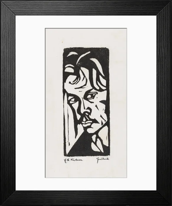 Framed Print : Self-portrait, 1905-1906. Creator: Kirchner, Ernst Ludwig (1880-1938) Framed Print : Self-portrait, 1905-1906. Creator: Kirchner, Ernst Ludwig (1880-1938)