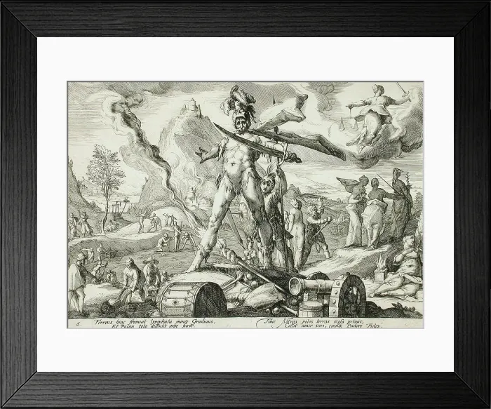 Framed Print : The Age of Iron, published 1589. Creator: Hendrik Goltzius Framed Print : The Age of Iron, published 1589. Creator: Hendrik Goltzius