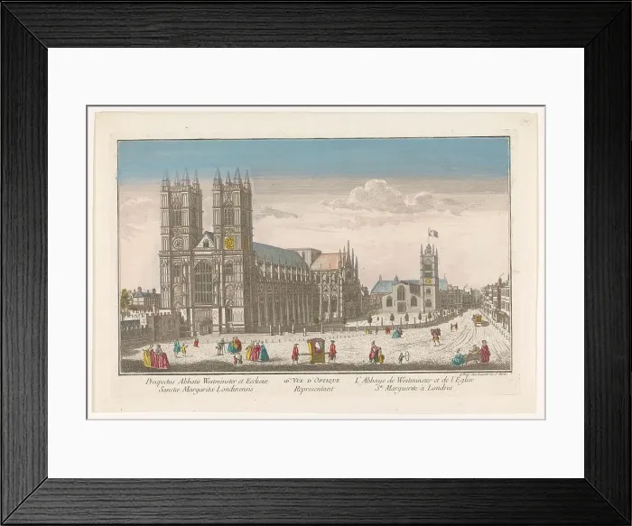 Framed Print : View of Westminster Abbey and St Margaret's church in London, 1745-1775. Creator: Anon Framed Print : View of Westminster Abbey and St Margaret's church in London, 1745-1775. Creator: Anon