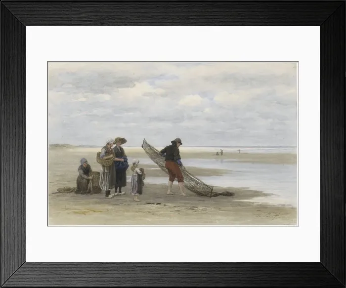 Framed Print : Shrimp fisherman on the beach, 1847-1892. Creator: Philip Lodewijk Jacob Frederik Sadee Framed Print : Shrimp fisherman on the beach, 1847-1892. Creator: Philip Lodewijk Jacob Frederik Sadee