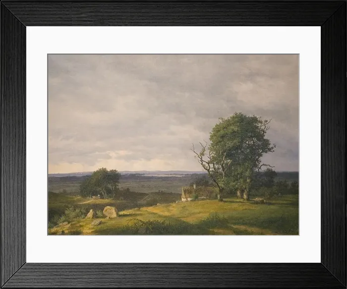 Framed Print : Landscape from Esromegnen, 1840. Creator: Frederik Rohde Framed Print : Landscape from Esromegnen, 1840. Creator: Frederik Rohde