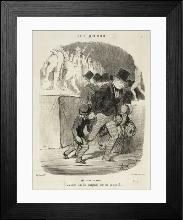 Framed Print : La Visite au salon, 1847. Creator: Honore Daumier Framed Print : La Visite au salon, 1847. Creator: Honore Daumier