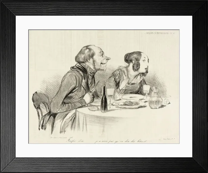 Framed Print : Finissez donc...je n'aime pas qu'on dise des bêtises... 1838. Creator: Honore Daumier Framed Print : Finissez donc...je n'aime pas qu'on dise des bêtises... 1838. Creator: Honore Daumier
