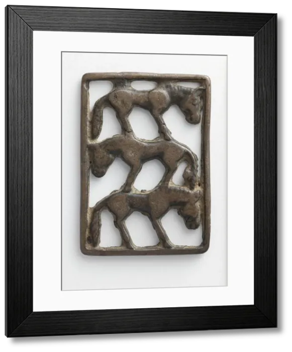 Framed Print : Plaque (Three Horses) (image 1 of 2), 5th-4th century B.C.. Creator: Unknown