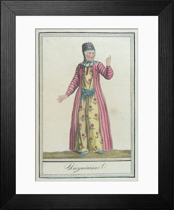Framed Print : Costumes de Différents Pays, Kirguisienne, c1797. Creators: Jacques Grasset de Saint-Sauveur, LF Labrousse Framed Print : Costumes de Différents Pays, Kirguisienne, c1797. Creators: Jacques Grasset de Saint-Sauveur, LF Labrousse