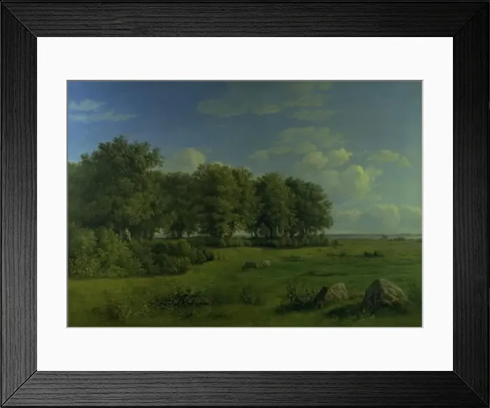 Framed Print : The Island of Brandso with Wedellsborg Forest, Funen, in the Distance, 1843. Creator: Dankvart Dreyer Framed Print : The Island of Brandso with Wedellsborg Forest, Funen, in the Distance, 1843. Creator: Dankvart Dreyer